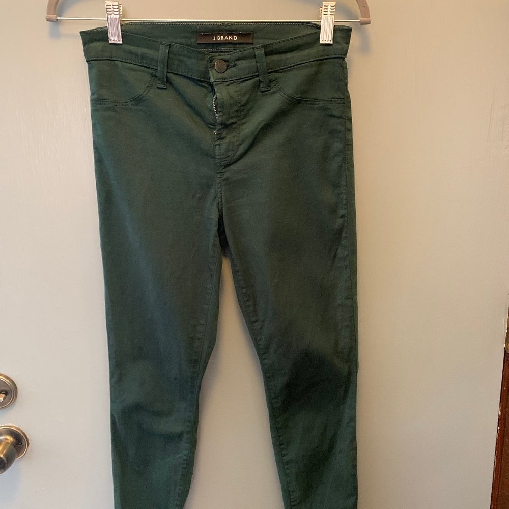 J Brand 485 Mid-Rise Super Skinny Luxe Sateen Pant